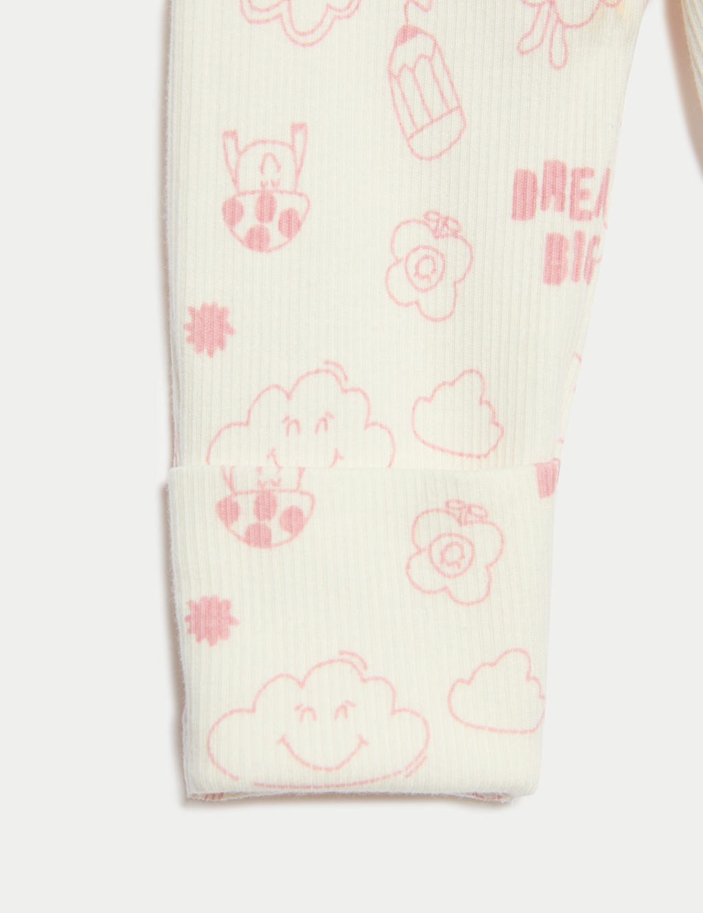 3pk Cotton Rich Ribbed Sleepsuits (0-3 Yrs) 3 of 3