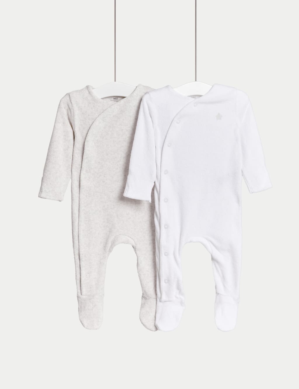 2pk Cotton Rich Sleepsuits 6 lbs 3 Yrs