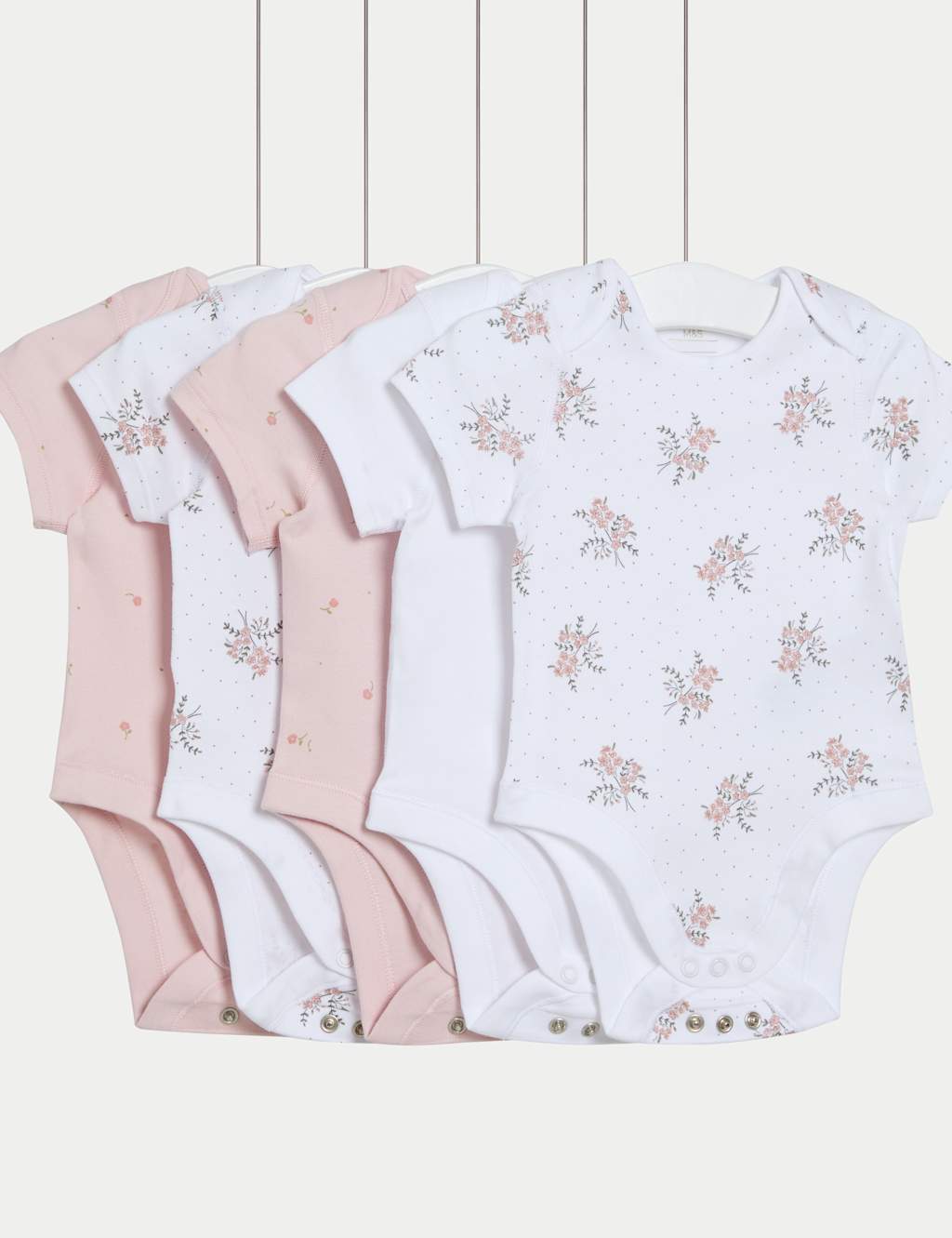 5pk Pure Cotton Grow with Me Bodysuits (0-3 Yrs) 1 of 1