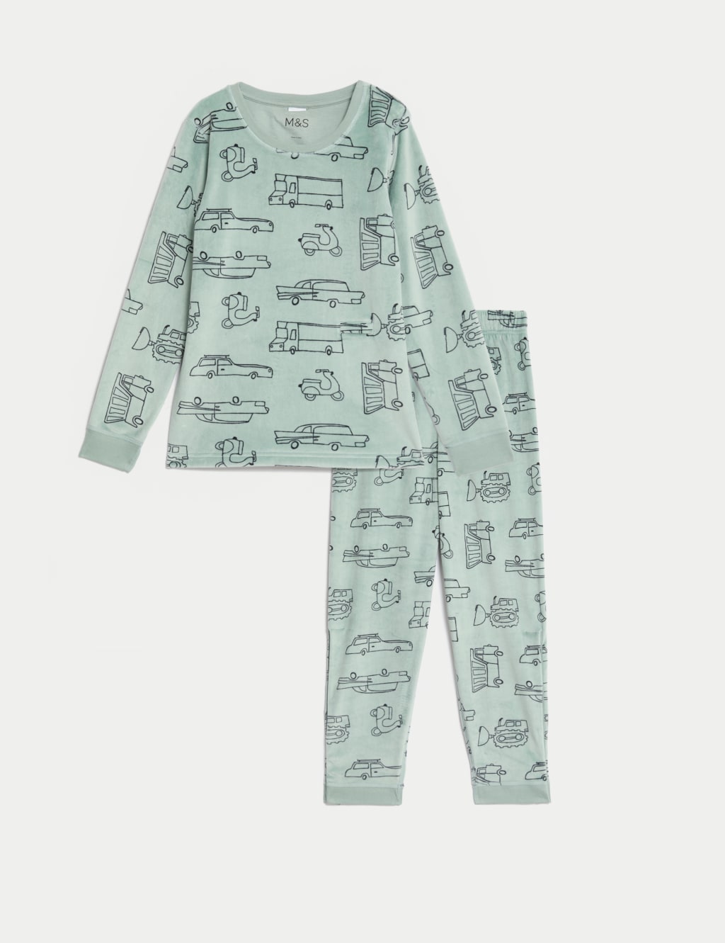 Adaptive Velour Transport Print Pyjamas 1 16 Yrs M S Collection M S