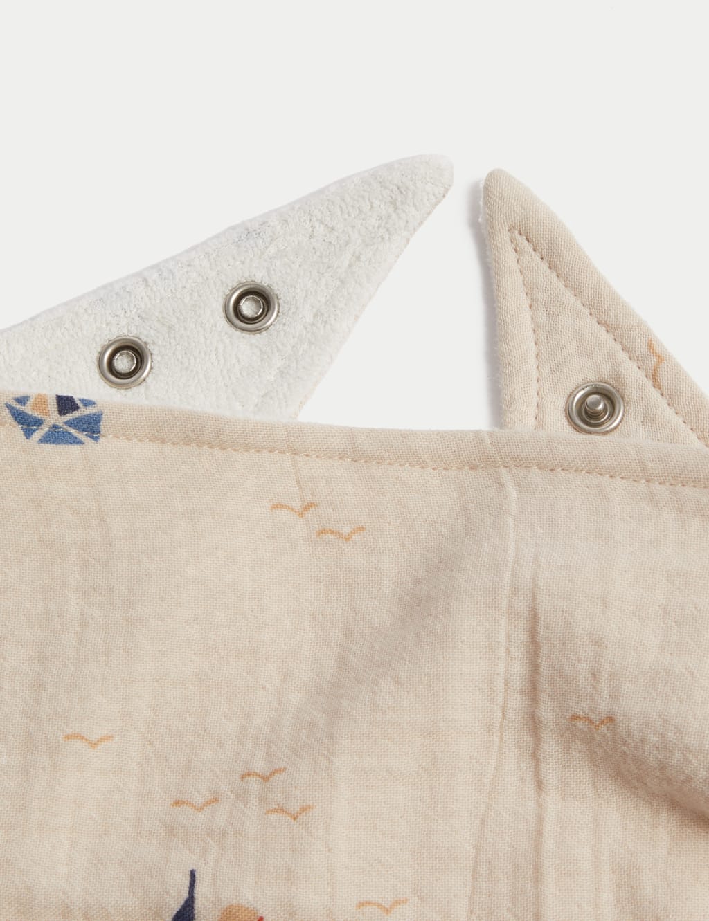 5pk Pure Cotton Nautical Dribble Bibs 2 of 2
