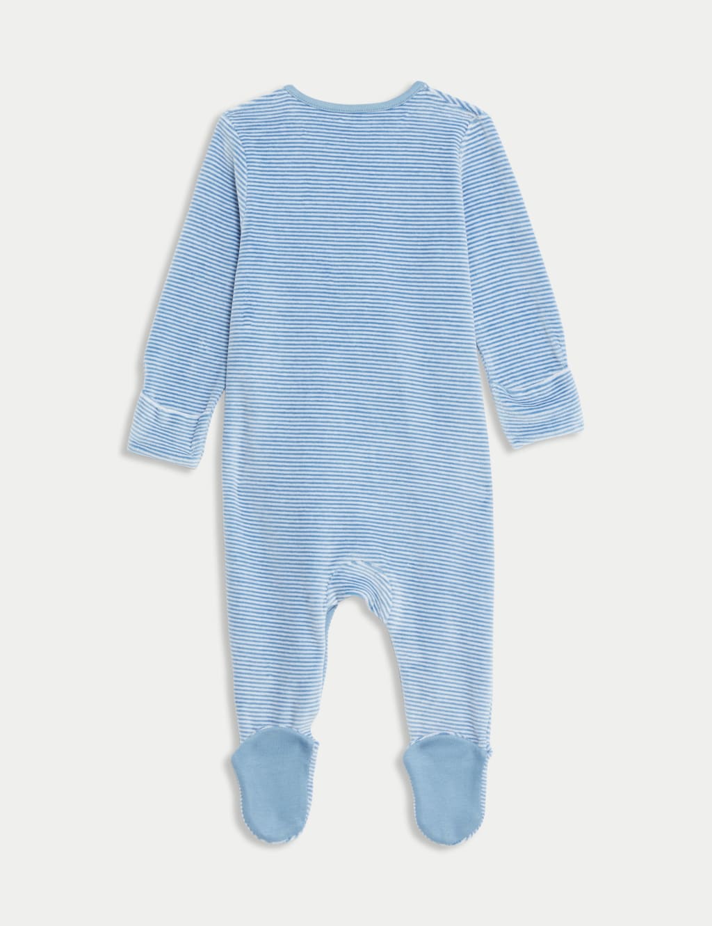 Cotton Rich Velour Striped Bear Sleepsuit (7lbs-1 Yrs) 3 of 6