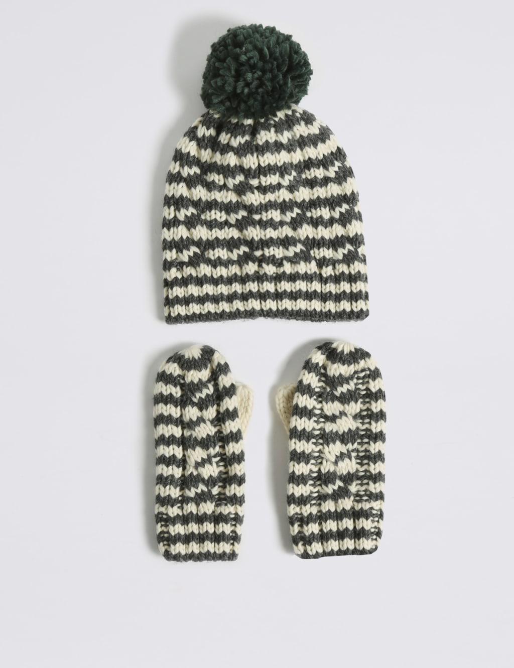 Kids’ Pom-pom Hat & Mittens Set 1 of 1