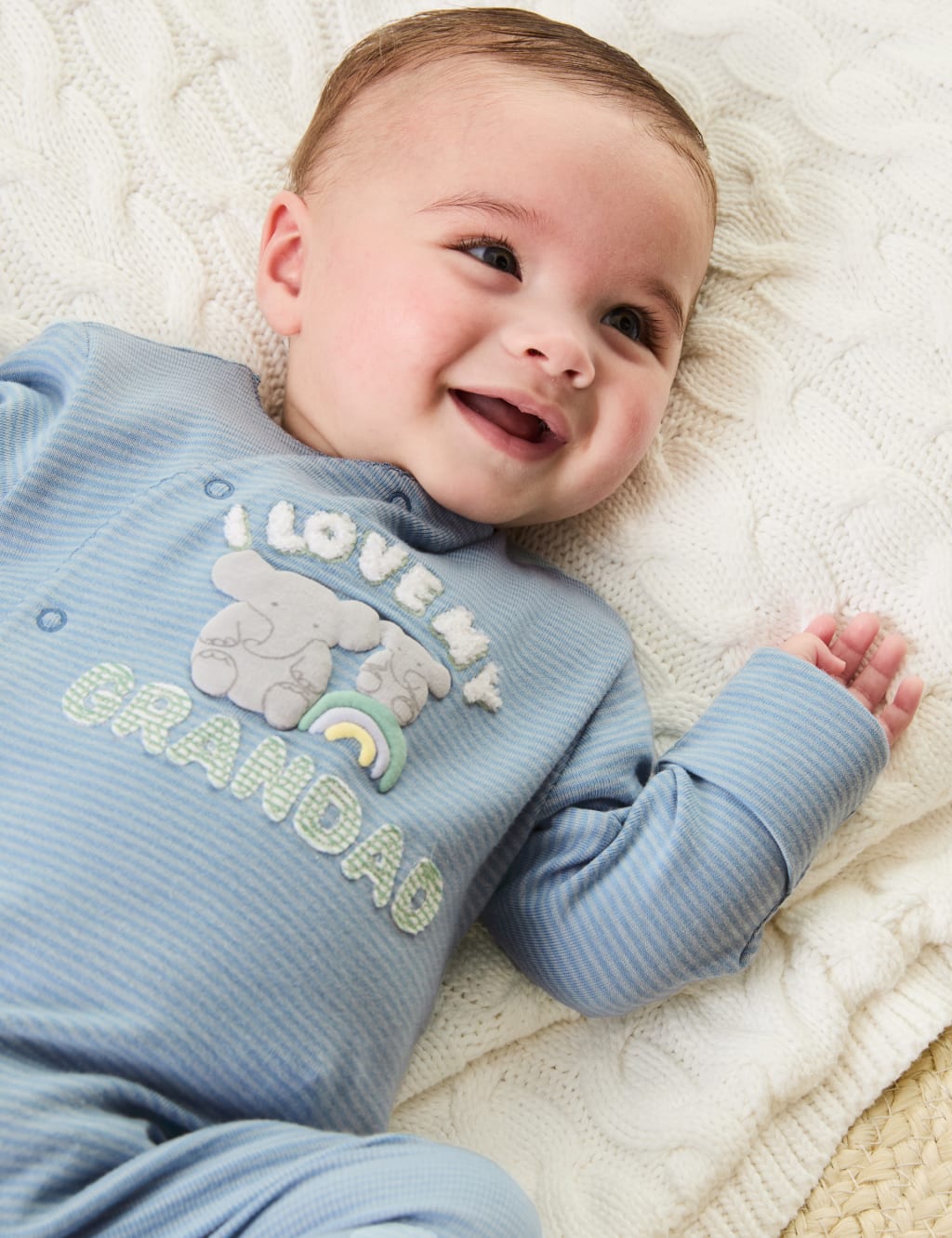 Pure Cotton Grandad Slogan Sleepsuit 7lbs 9 Mths M S Collection M S