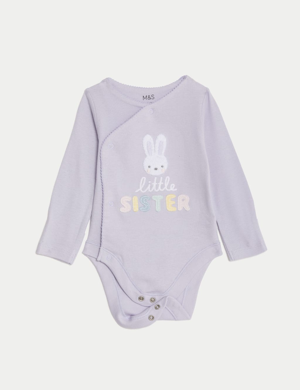 Pure Cotton Little Sister Slogan Bodysuit 7lbs 9 Mths M S Collection M S