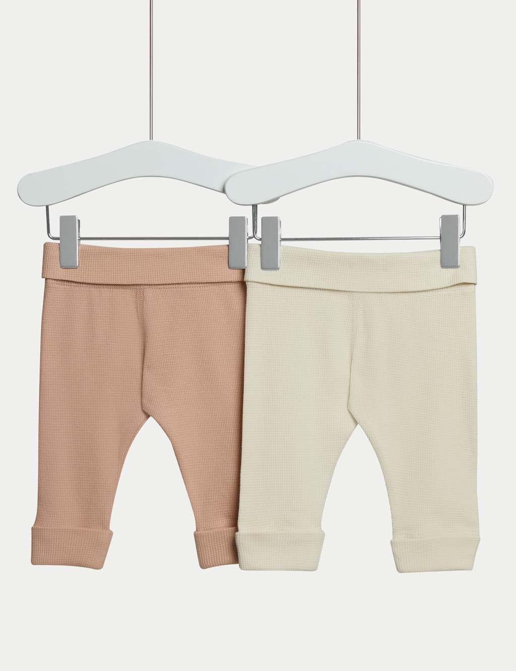 2pk Pure Cotton Waffle Leggings (6½lbs-3 Yrs) 2 of 2
