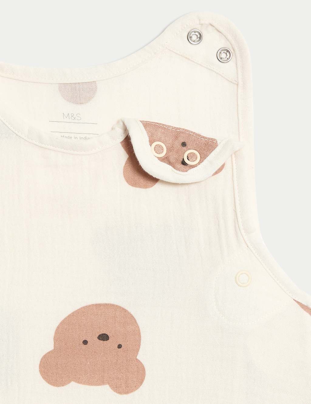 Pure Cotton Bear Print 0.5 Tog Sleeping Bag (0-3 Yrs) 3 of 3