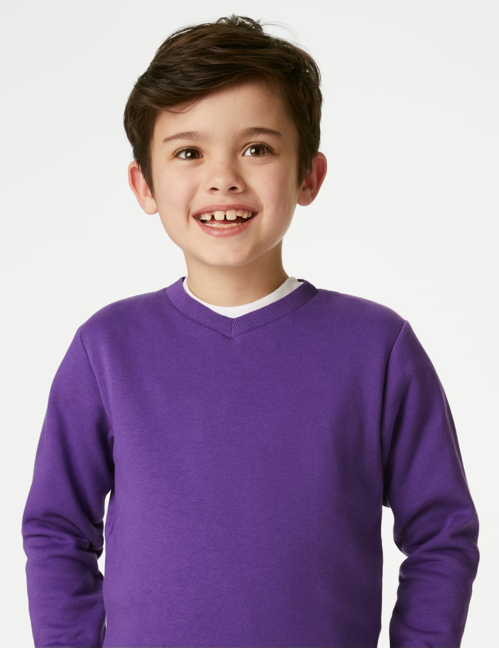 Unisex Cotton V Neck Sweatshirt 2 16 Yrs M S Collection M S