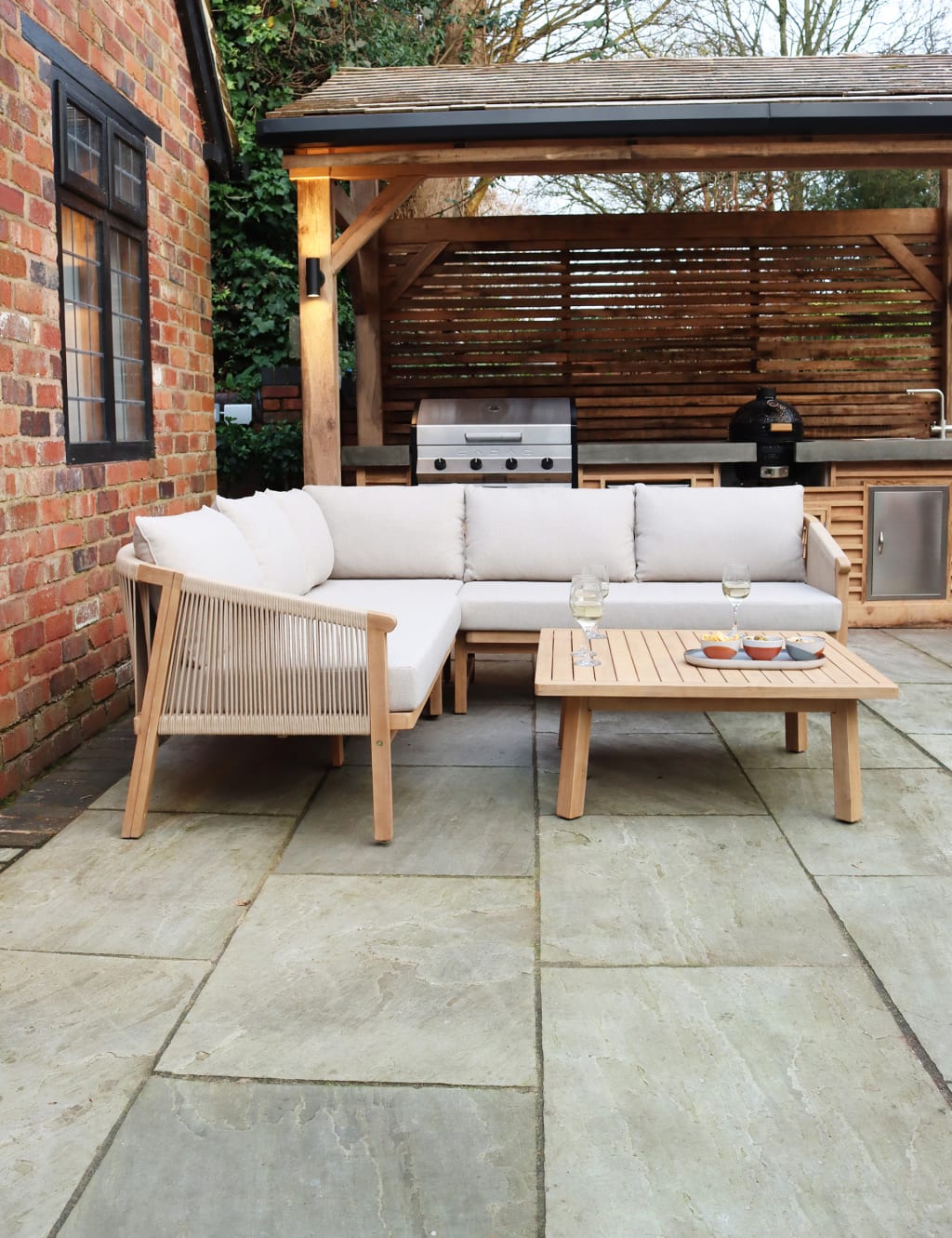 Roma 5 Seater Garden Corner Sofa Set 3 of 5