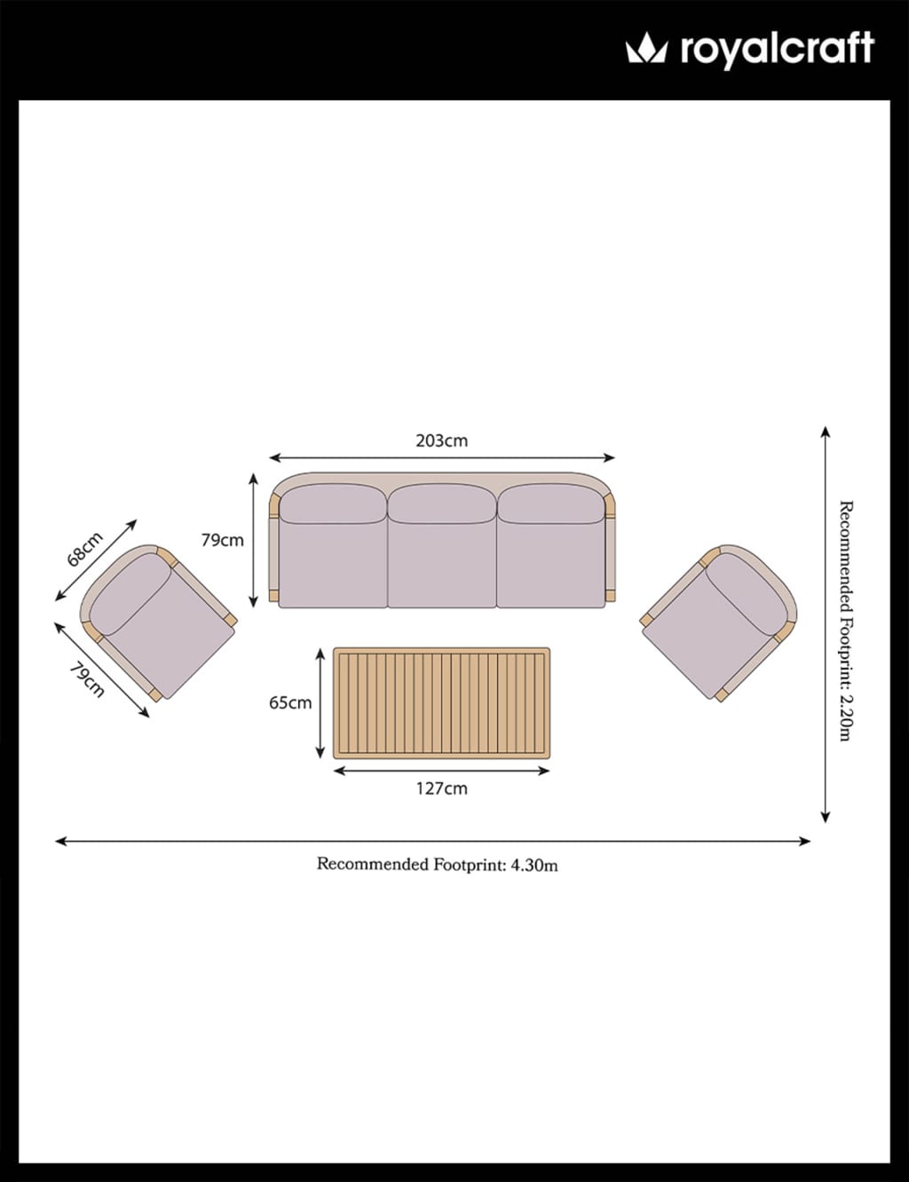 Roma 5 Seater Garden Sofa Set 5 of 5