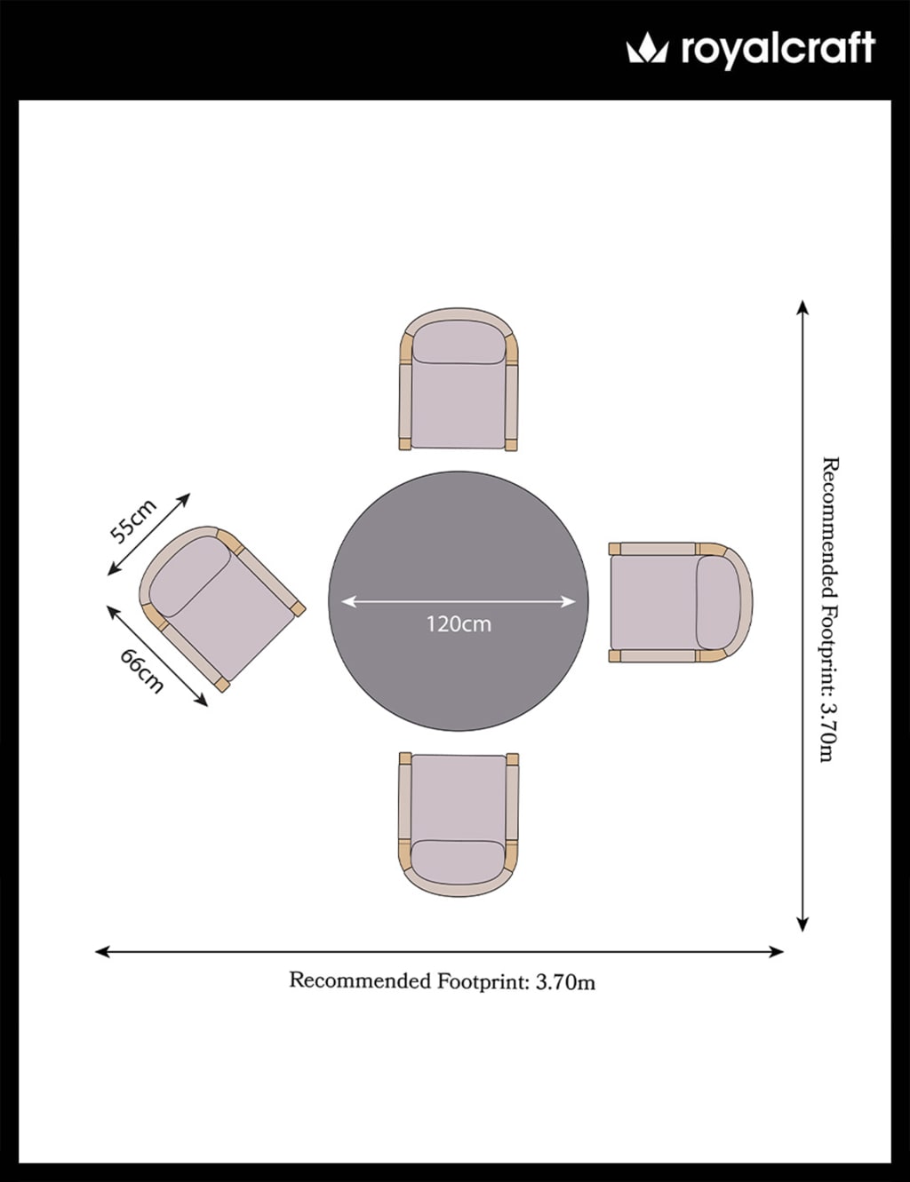 Luna Round Concrete Table & 4 Roma Chairs 8 of 8