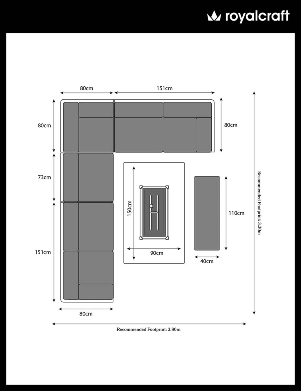 Mayfair Garden Firepit Lounge Set 5 of 5