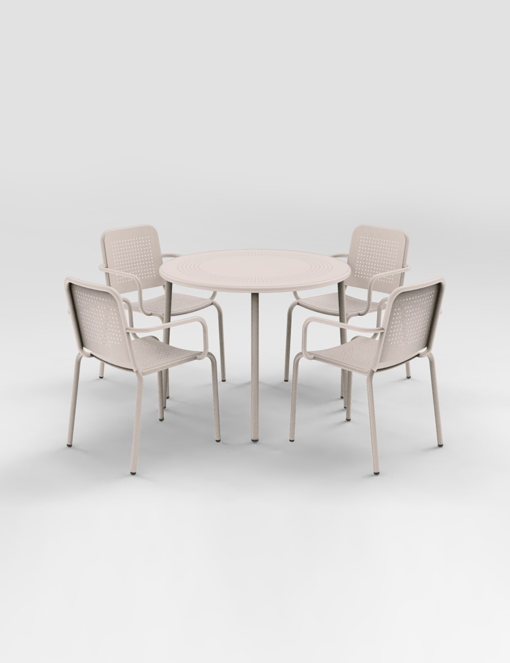 Porto 4 Seater Round Garden Table & Chairs 5 of 7