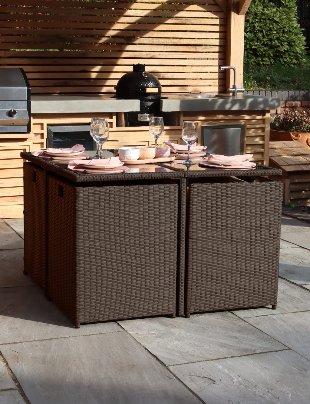 Cannes 8 Seater Rattan Garden Cube Dining Set 2 of 5