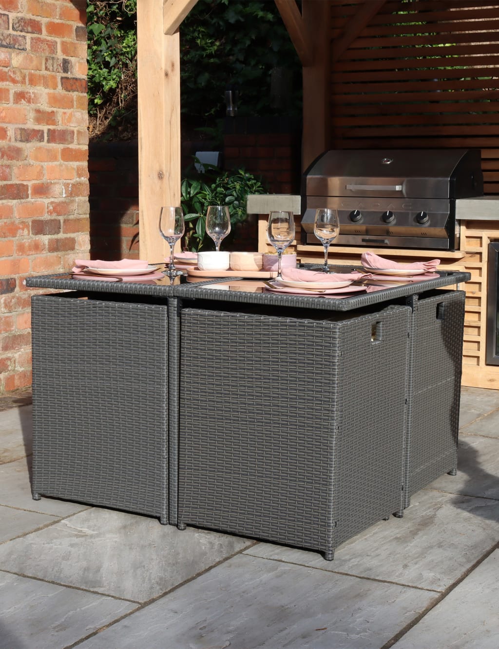 Cannes 8 Seater Rattan Garden Cube Dining Set 2 of 5