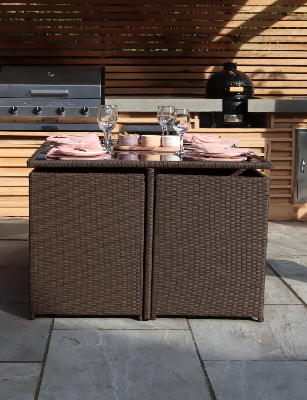 Cannes 10 Seater Rattan Garden Cube Dining Set 4 of 6