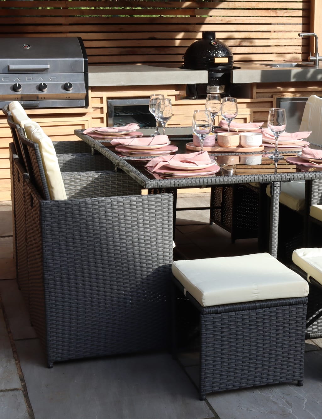 Cannes 10 Seater Rattan Garden Cube Dining Set 3 of 5