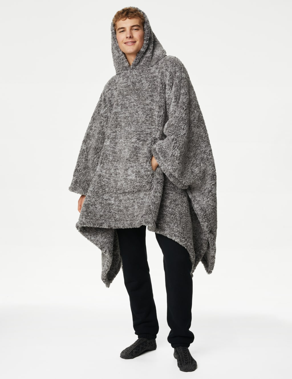 Heavyweight Heated Fleece Electric Hooded Blanket The M S Snuggle M S