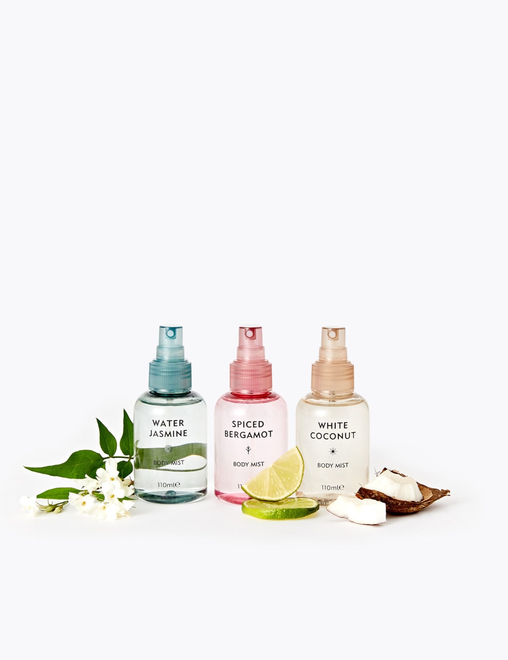 Spiced Bergamot, Water Jasmine & White Coconut Body Mist Set 3 x 110ml 1 of 4