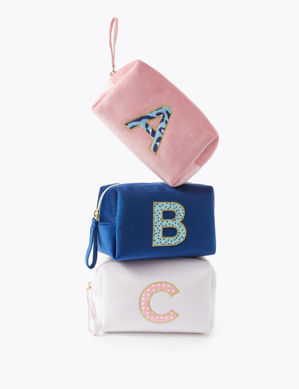 Alphabet Velvet Make-Up Bag 1 of 6