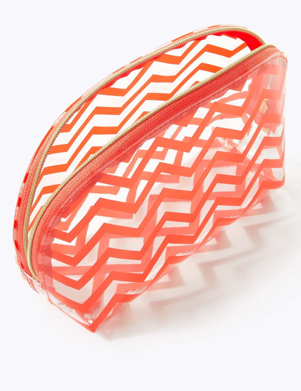 Clear Chevron Make-Up Bag 2 of 3