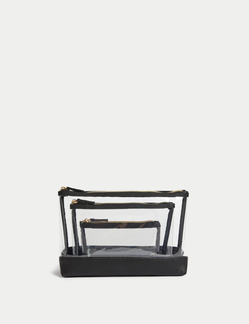 3 Piece Clear Makeup Bag Set 2 of 3