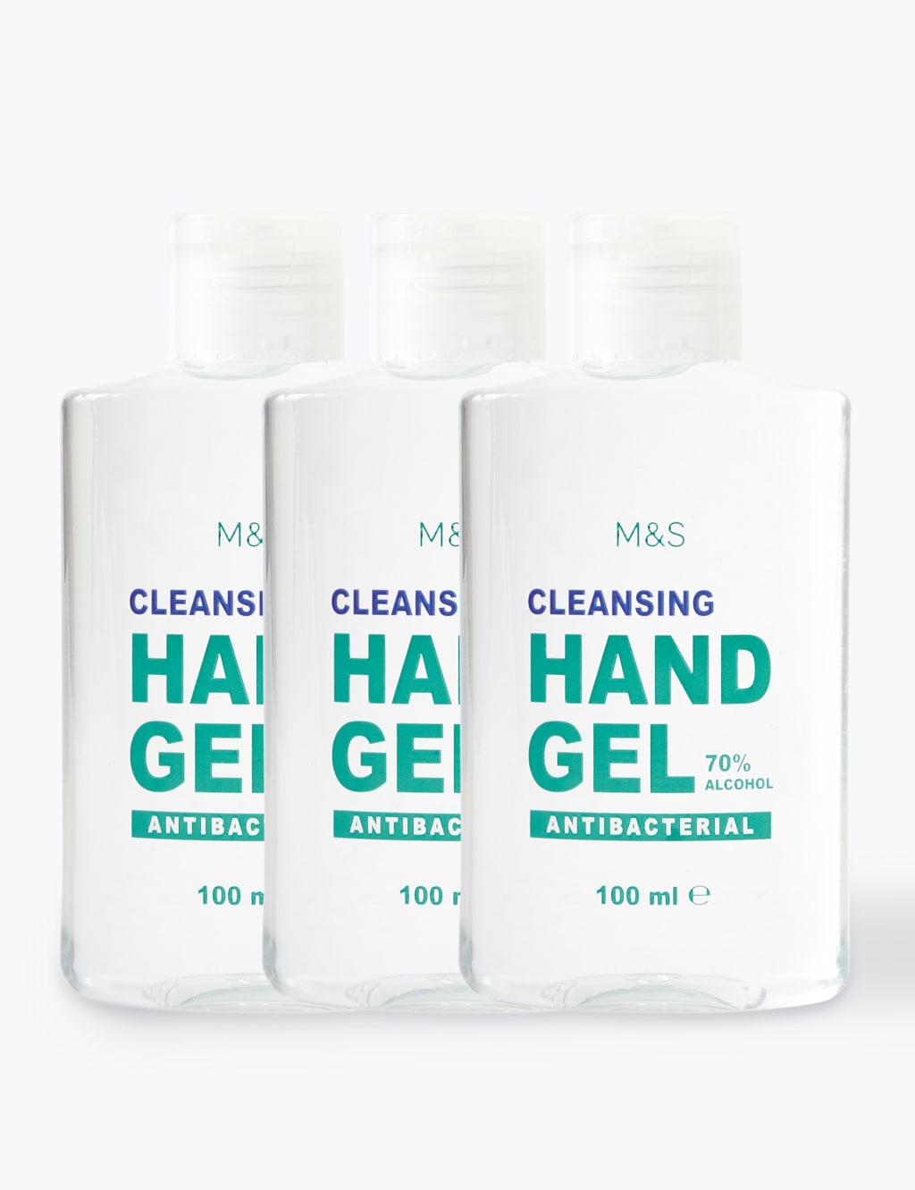 3 Pack Antibacterial Hand Sanitiser Gel 100ml 1 of 2