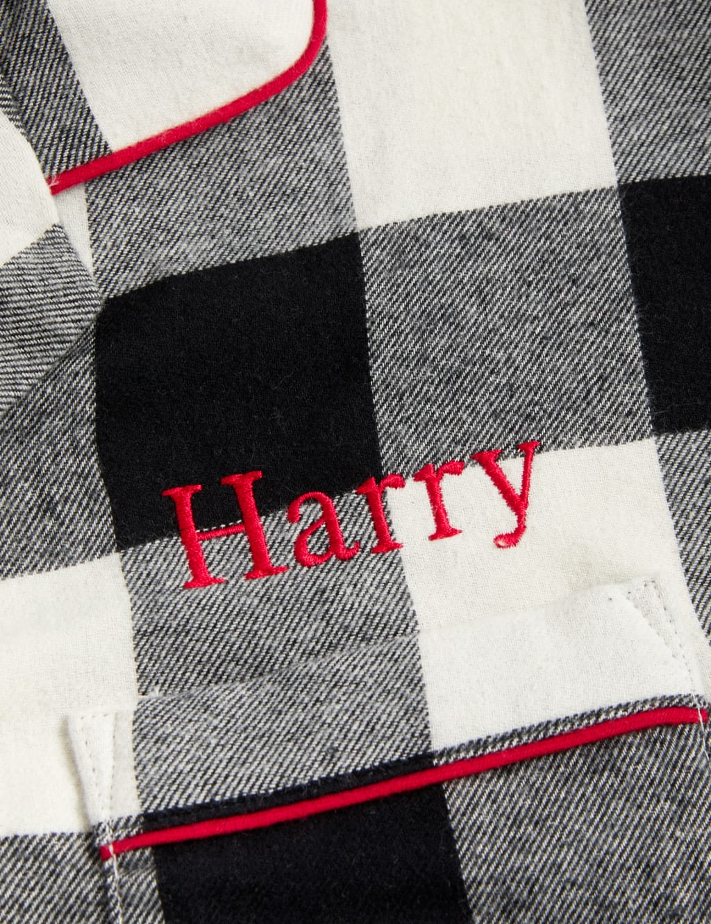 Personalised Men's Mono Check Pyjama Set 6 of 6