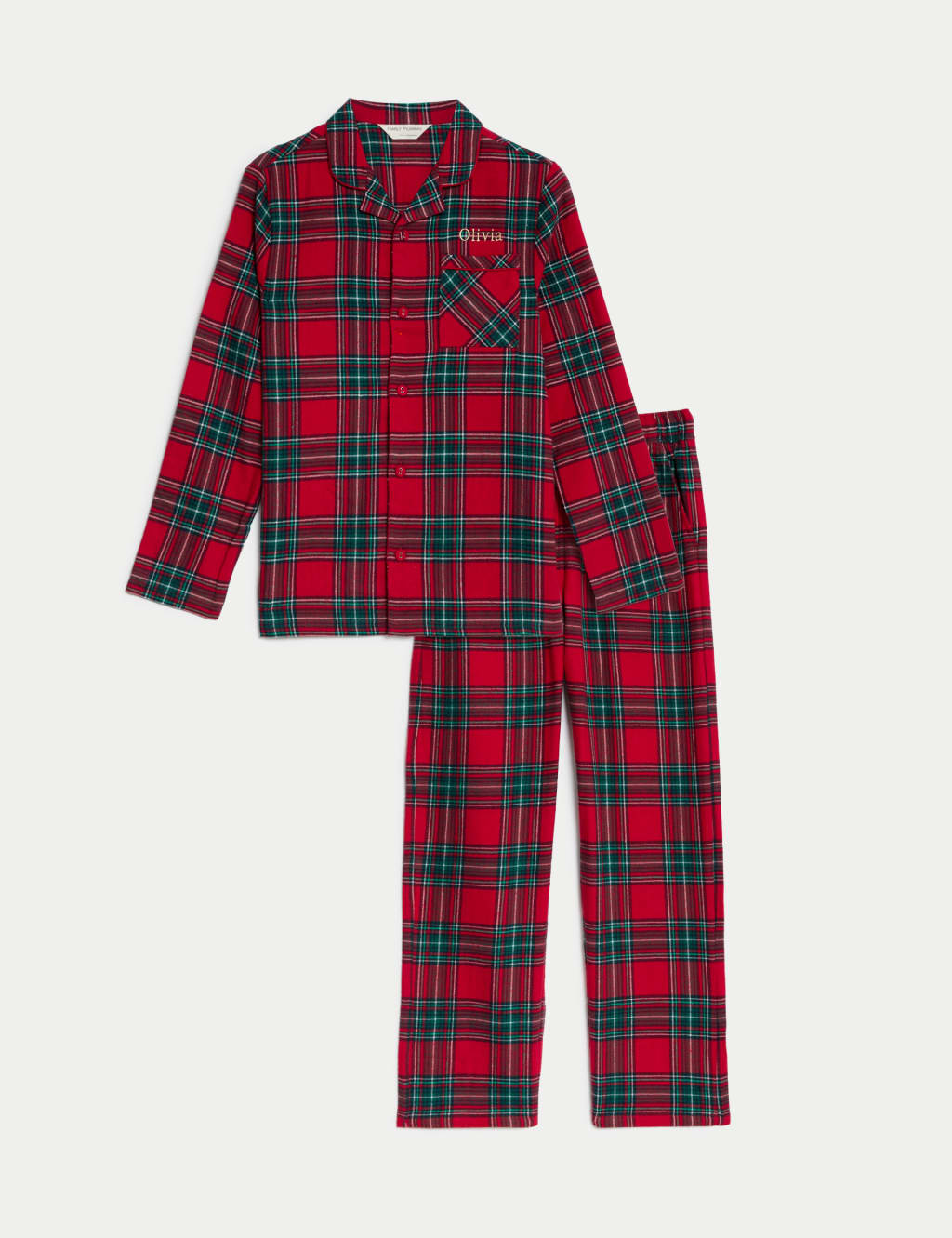 Personalised Kids Checked Pyjamas Set 1 16 Yrs M S Collection M S