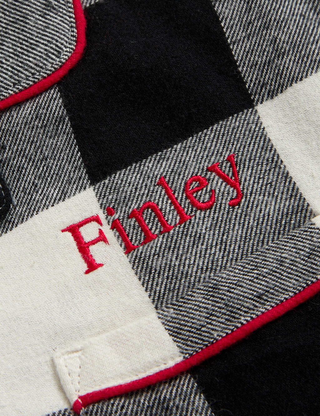 Personalised Kids' Mono Check Pyjama Set (1-16 Yrs) 6 of 6