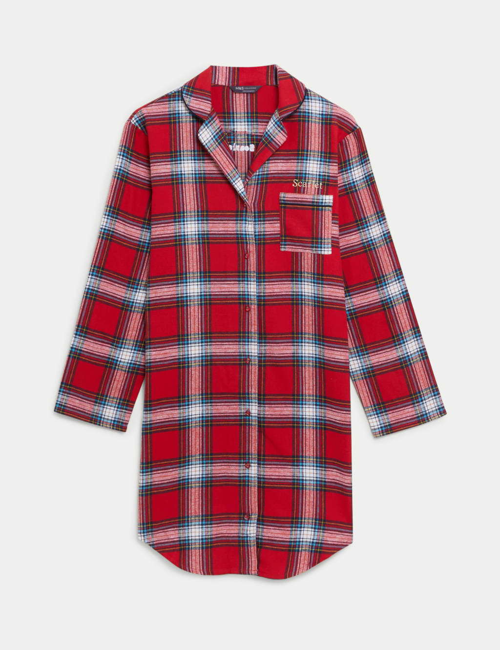 Personalised Women s Family Checked Nightshirt M S Collection M S