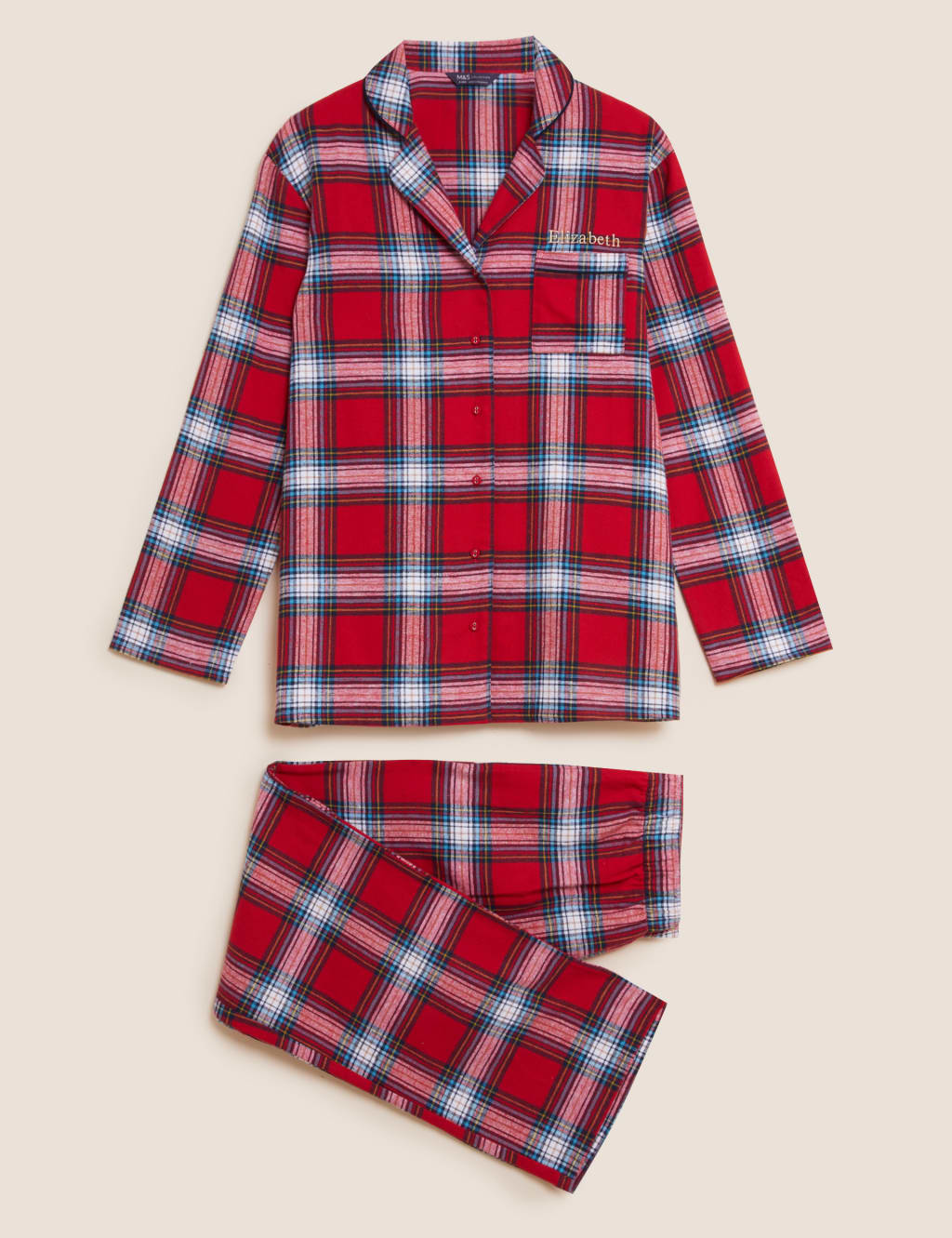 Personalised Women s Family Checked Pyjamas Set M S Collection M S