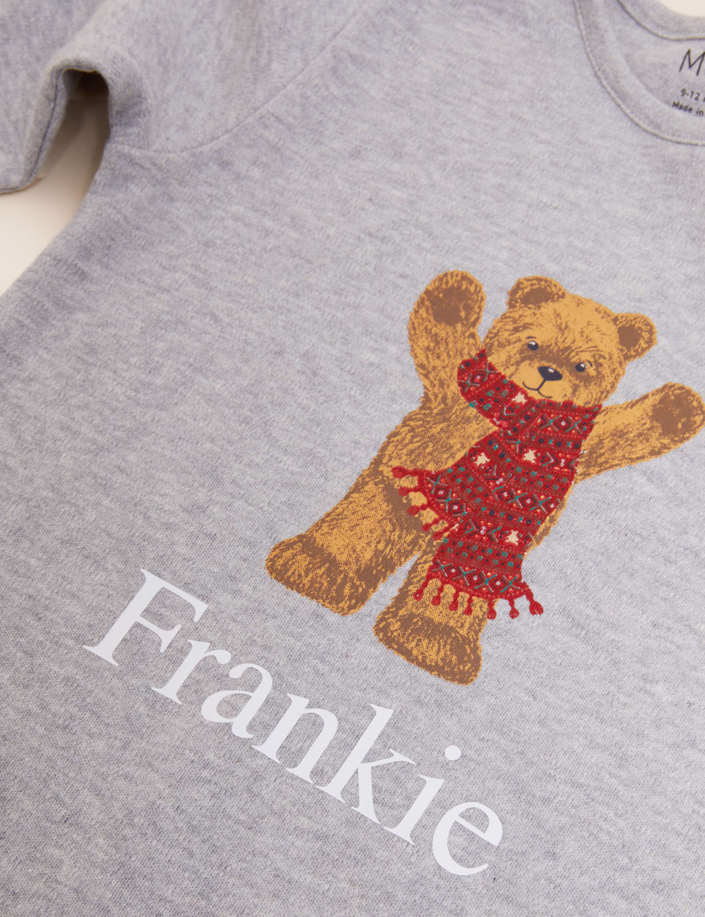 Personalised Kids' Spencer Bear™ Sleepsuit (3 Mths - 3 Yrs) 2 of 5