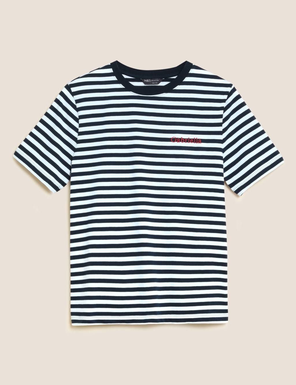 Personalised Women's Striped Straight Fit T-Shirt 1 of 2