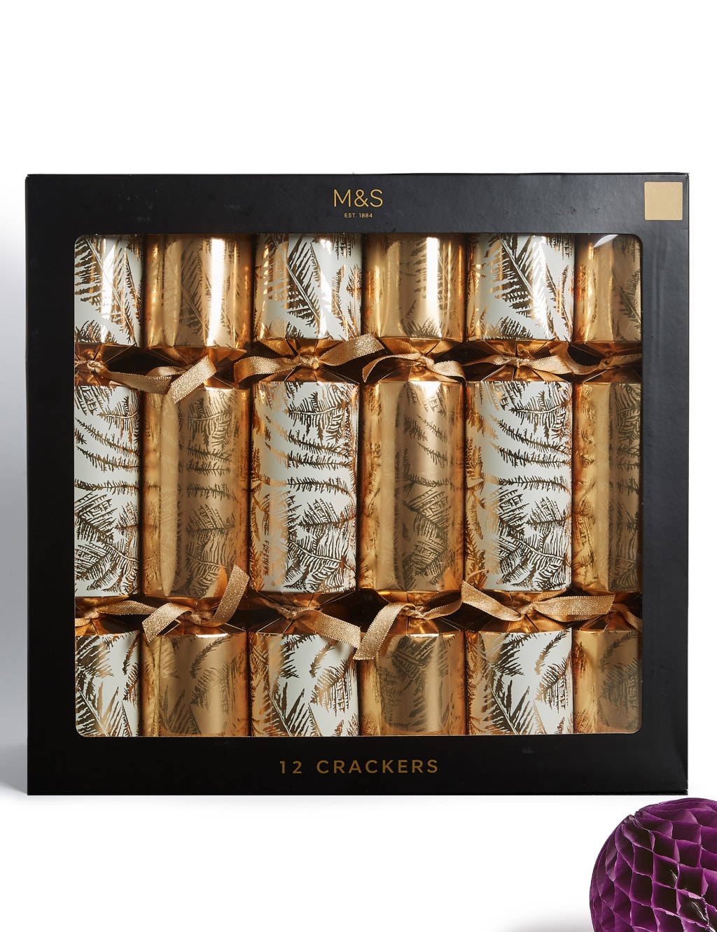 Frosted Fern Family Christmas Crackers Pack of 12 1 of 3