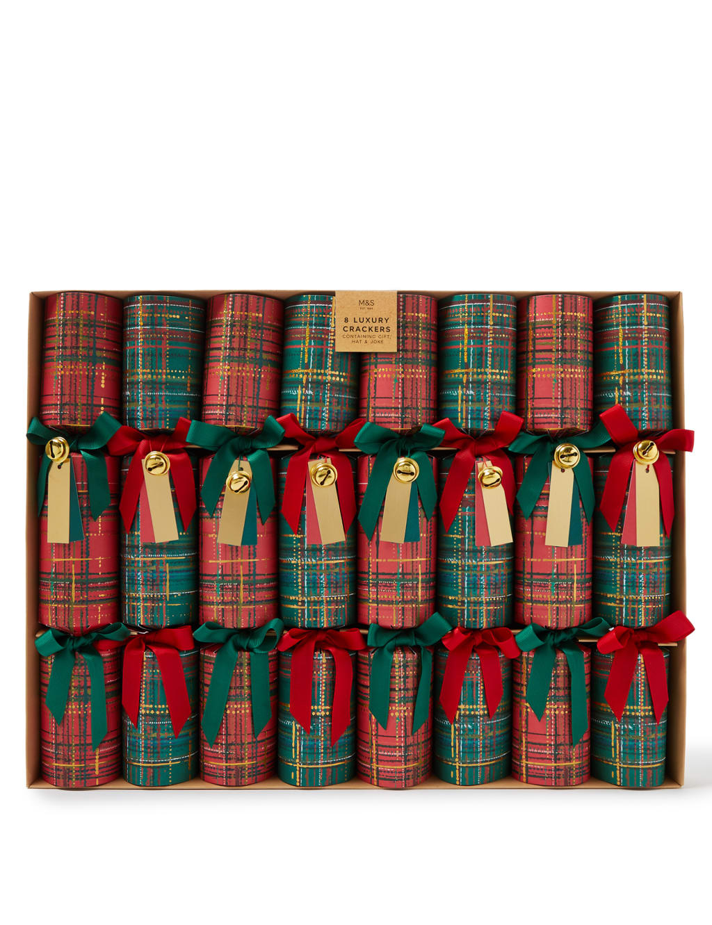 Luxury Tartan Christmas Crackers - 8 Pack 1 of 4