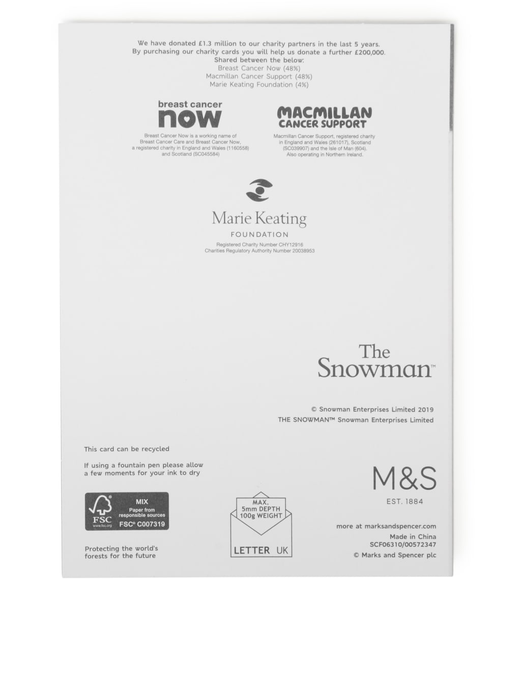 The Snowman™ Charity Christmas Cards - Pack of 20 4 of 4
