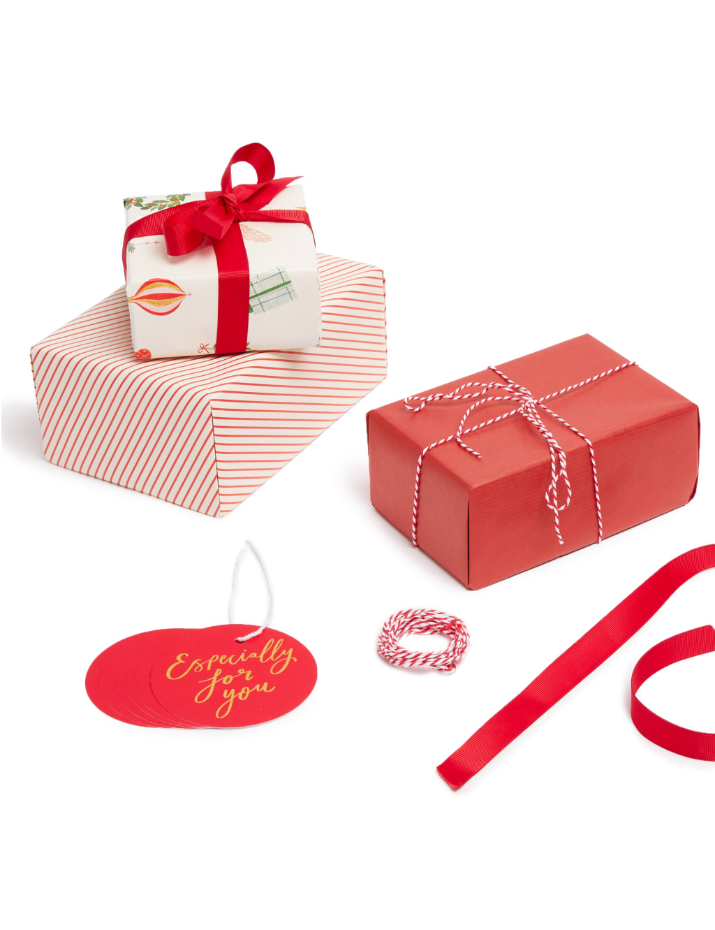 Festive Wrapping Paper, Tag & Ribbon Pack - 4.5m 2 of 2