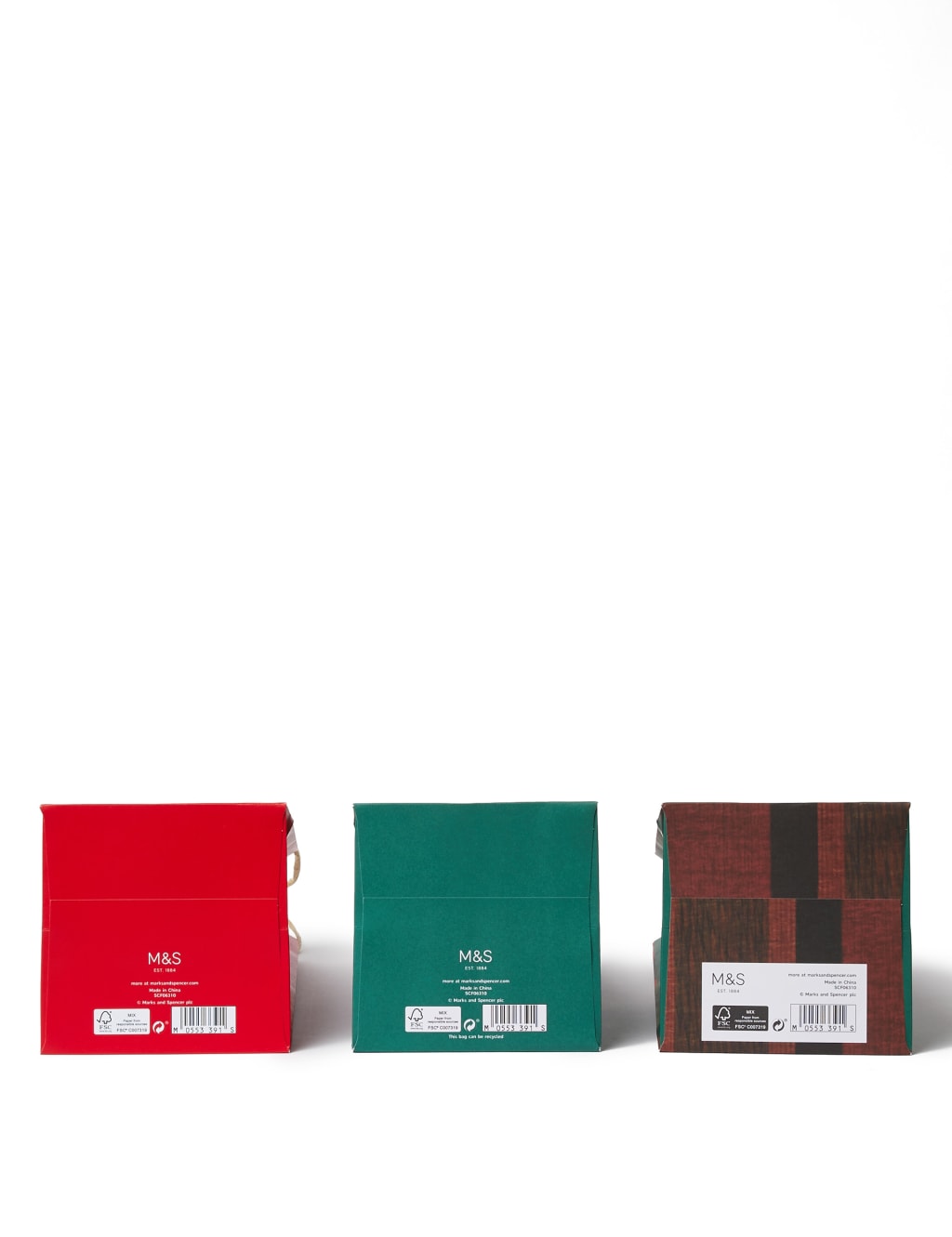 Red & Green Christmas Bottle Gift Bags Pack of 6 2 of 4
