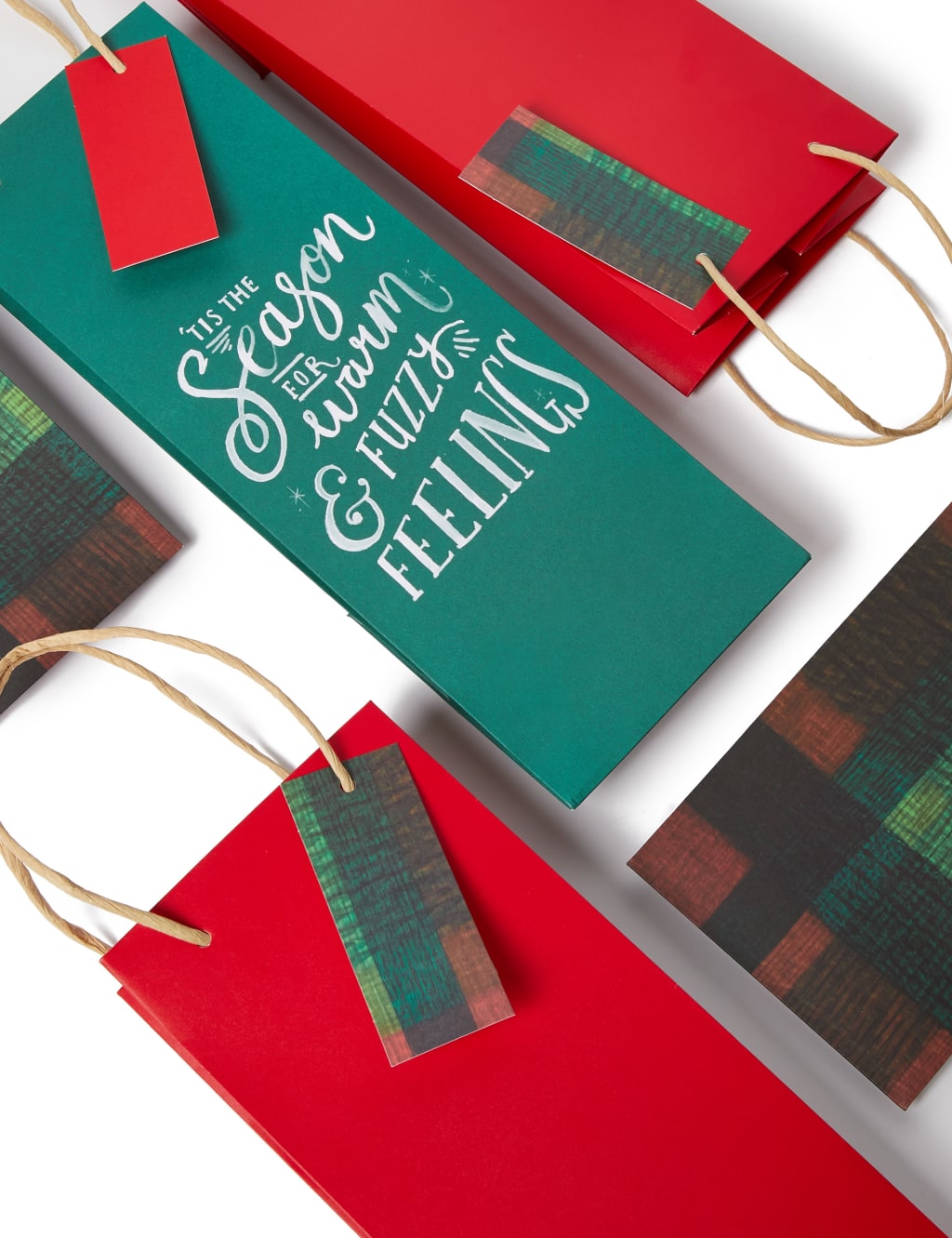 Red & Green Christmas Bottle Gift Bags Pack of 6 3 of 4