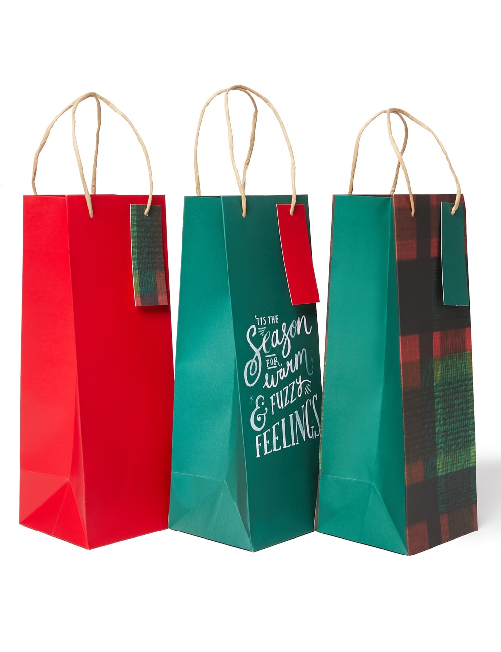 Red & Green Christmas Bottle Gift Bags Pack of 6 4 of 4