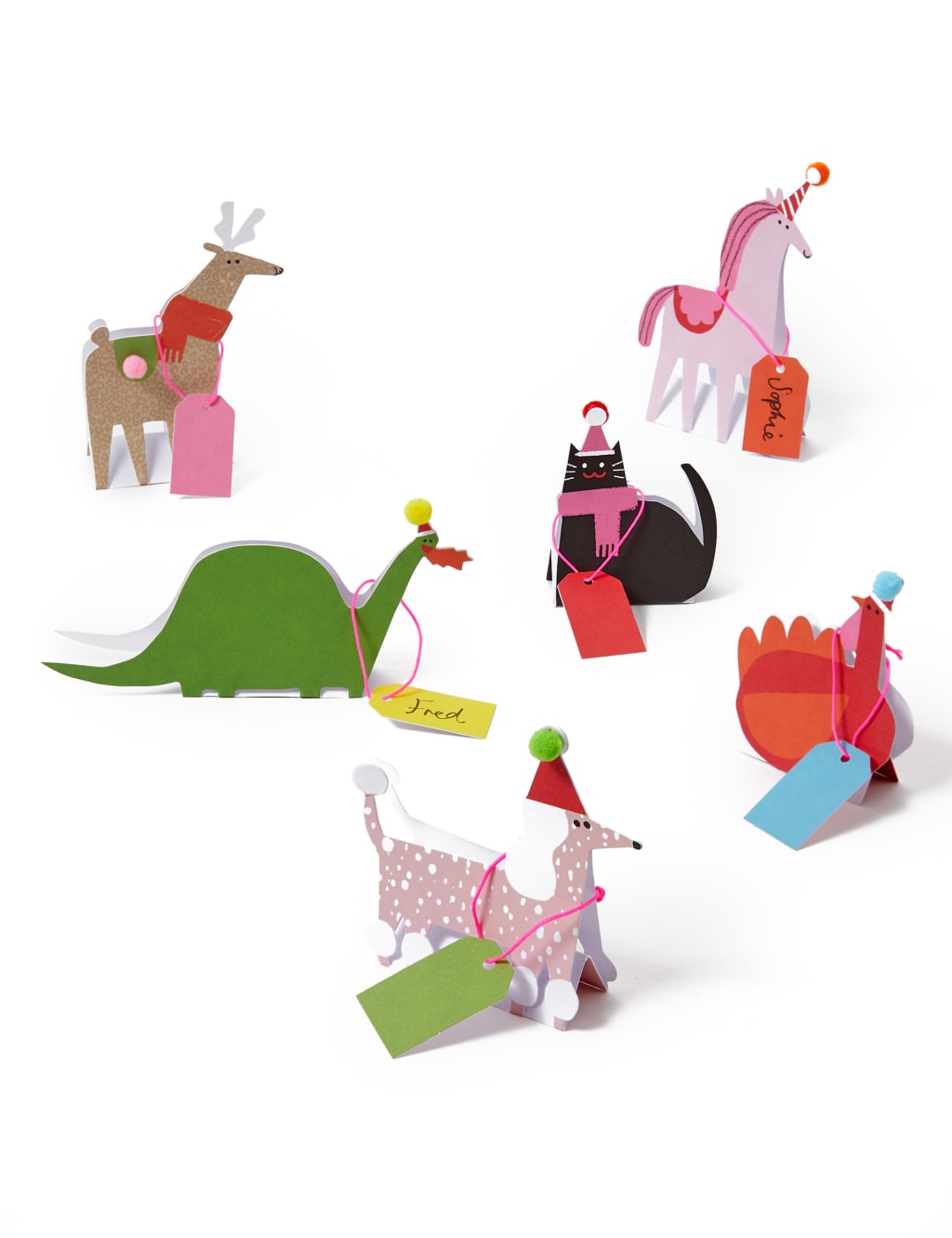 3D Animals Christmas Place Cards - 6 Pack 2 of 3