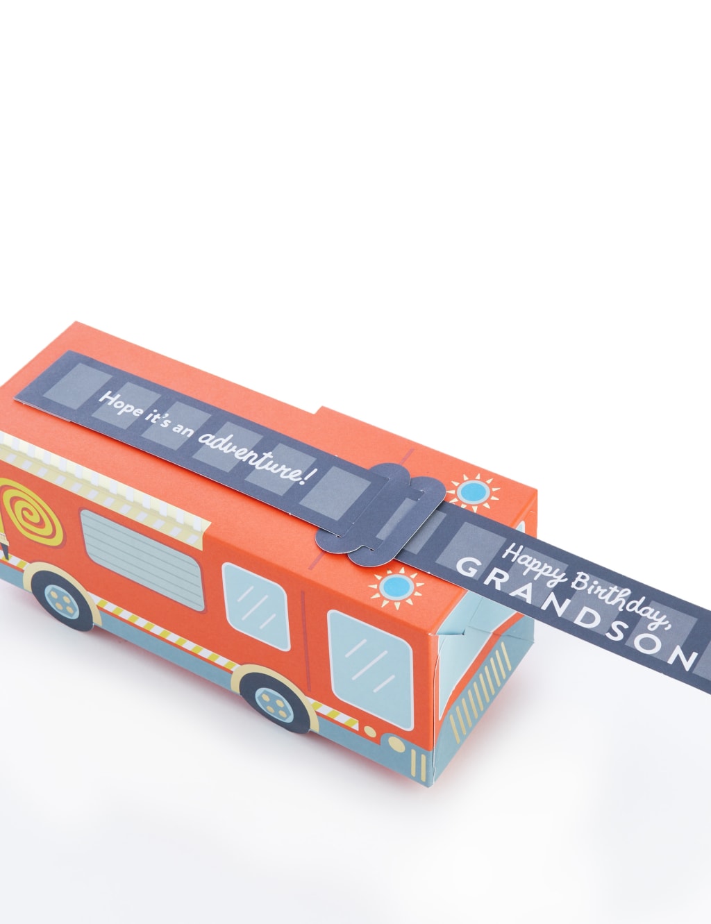 Grandson Pop-up Fire Engine Birthday Card 2 of 4