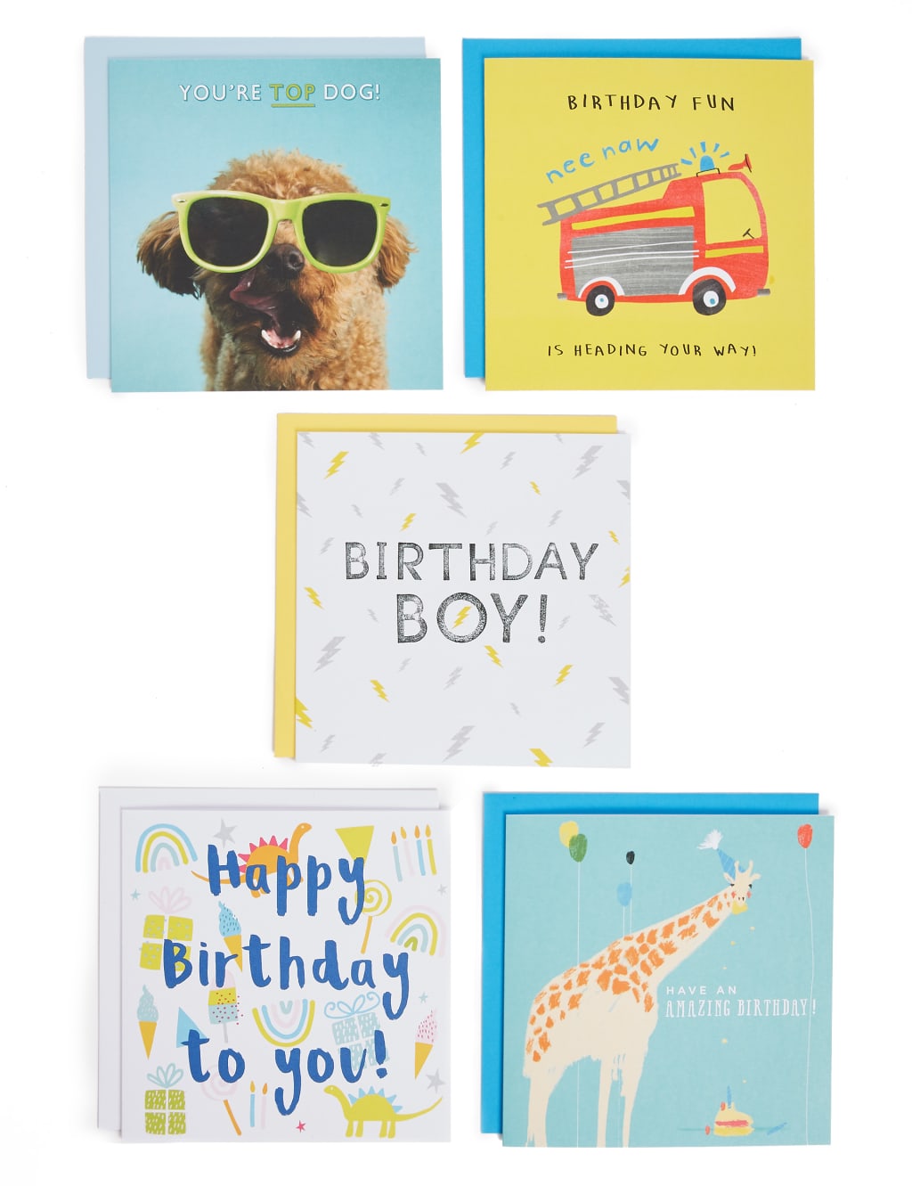 Pack of 5 Birthday Cards 1 of 7