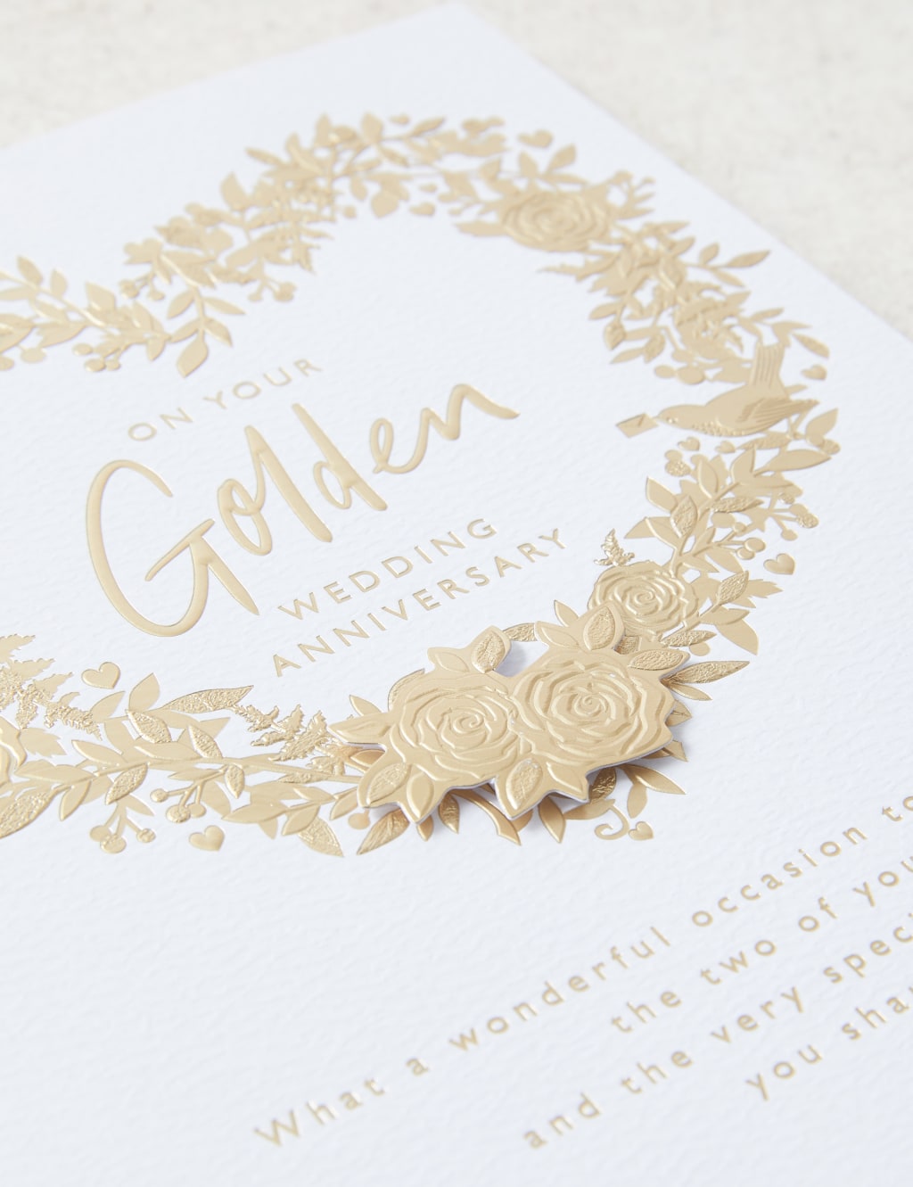 3D Effect Gold Foiled 50th Wedding Anniversary Card 4 of 6