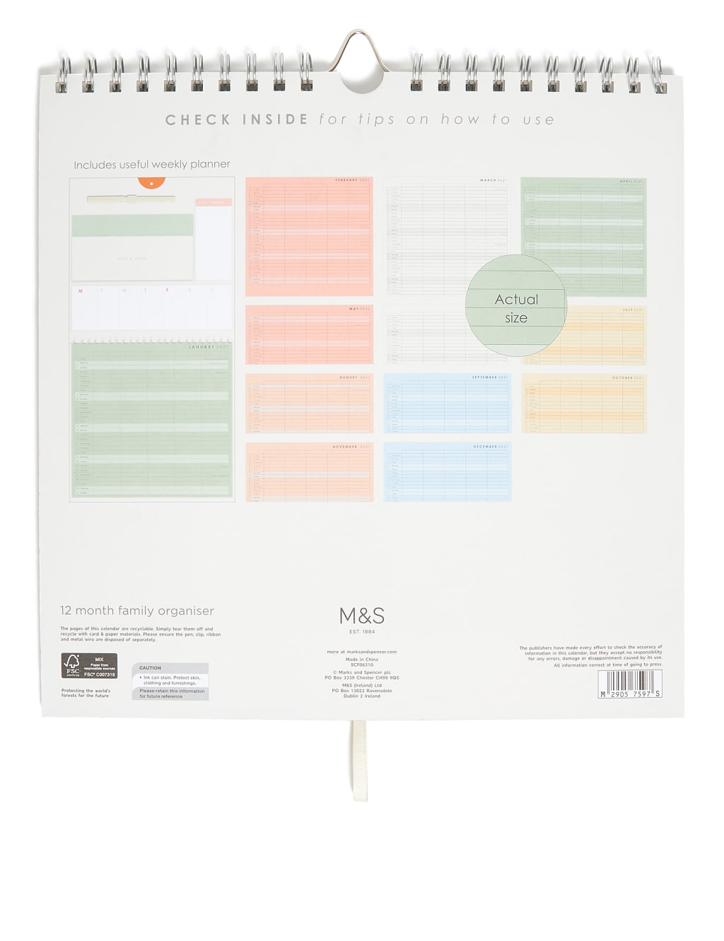 Ultimate 2021 Family Organiser with Pen, Shopping Lists, Pockets and Weekly Planner 3 of 5
