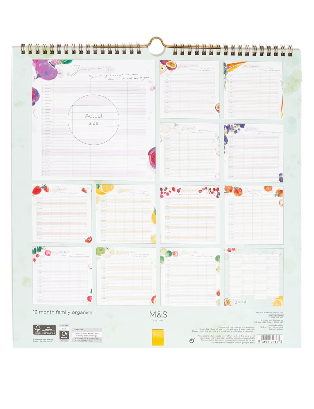 Food Themed 2021 Family Organiser with Pen 3 of 3