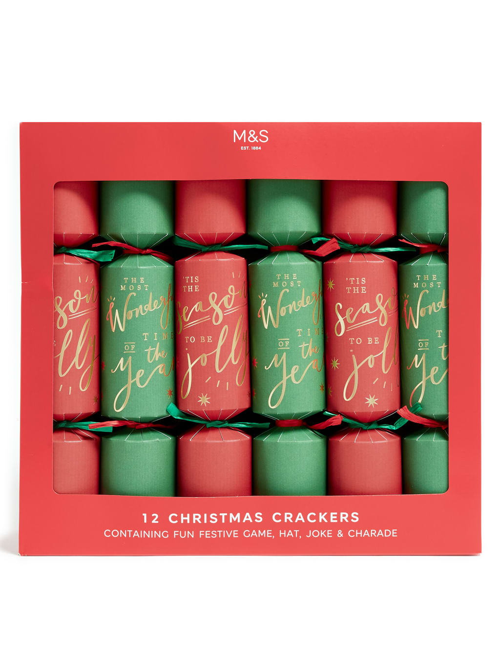 Stuff the Turkey' Recyclable Family Christmas Crackers and Game - Pack of 12 in 2 Designs 1 of 4