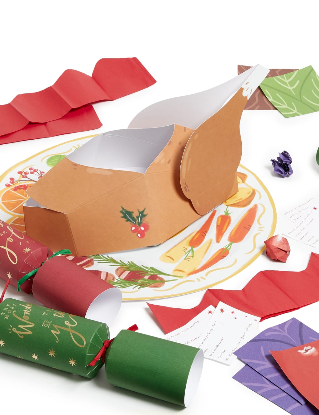 Stuff the Turkey' Recyclable Family Christmas Crackers and Game - Pack of 12 in 2 Designs 2 of 4