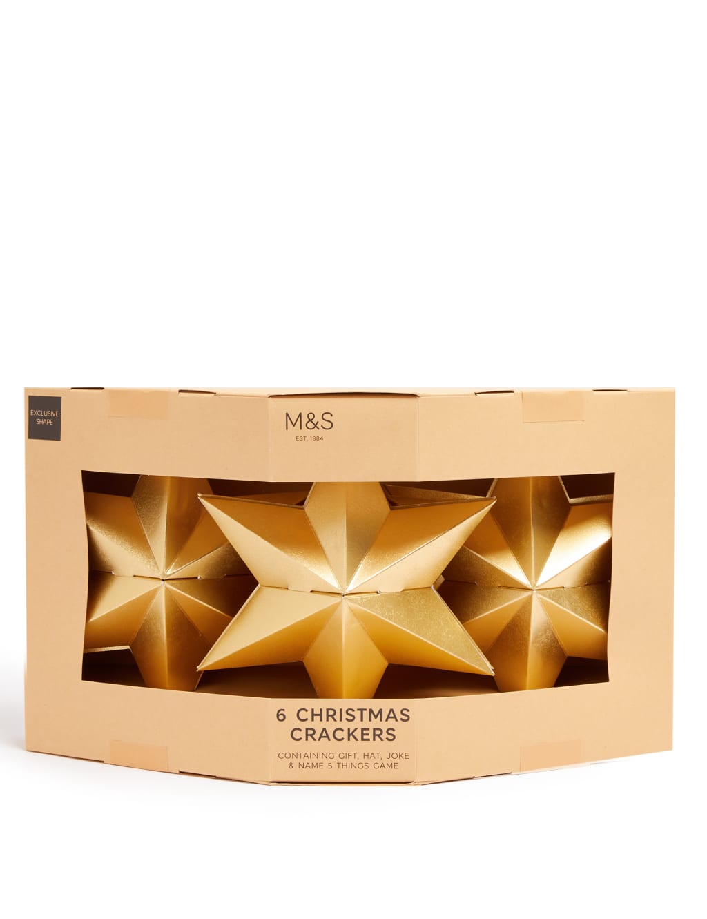 Unique Christmas Star Crackers - Pack of 6 in 1 Design 1 of 4